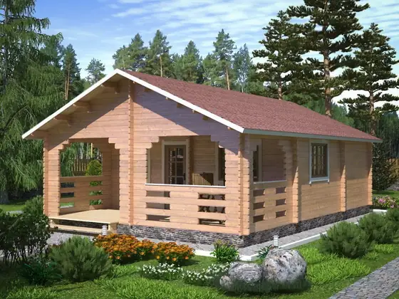 Дачный домик 8,5 × 6 м, 2 спальни